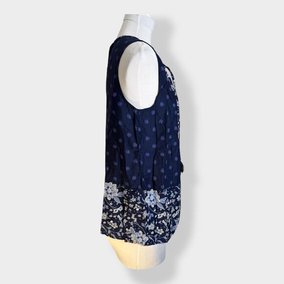 Old Navy Mixed Print Tassel Sleeveless Top - Picture 2 of 5